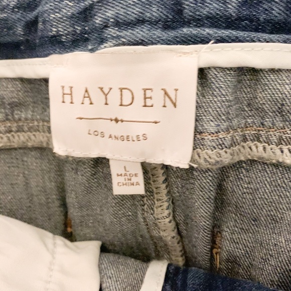Hayden Paperbag Waist Distressed Blue Denim Mini Skirt/Size Large - Picture 11 of 11